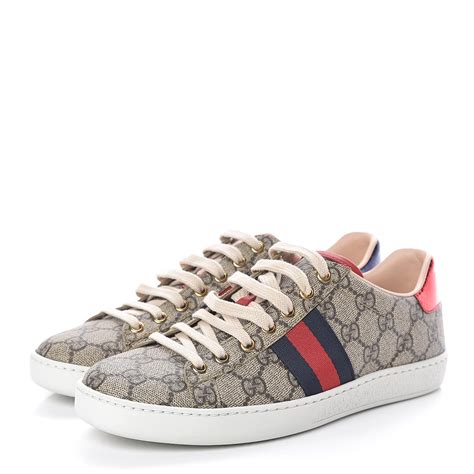 gucci ace gg supreme beige|gucci ace gg suede sneakers.